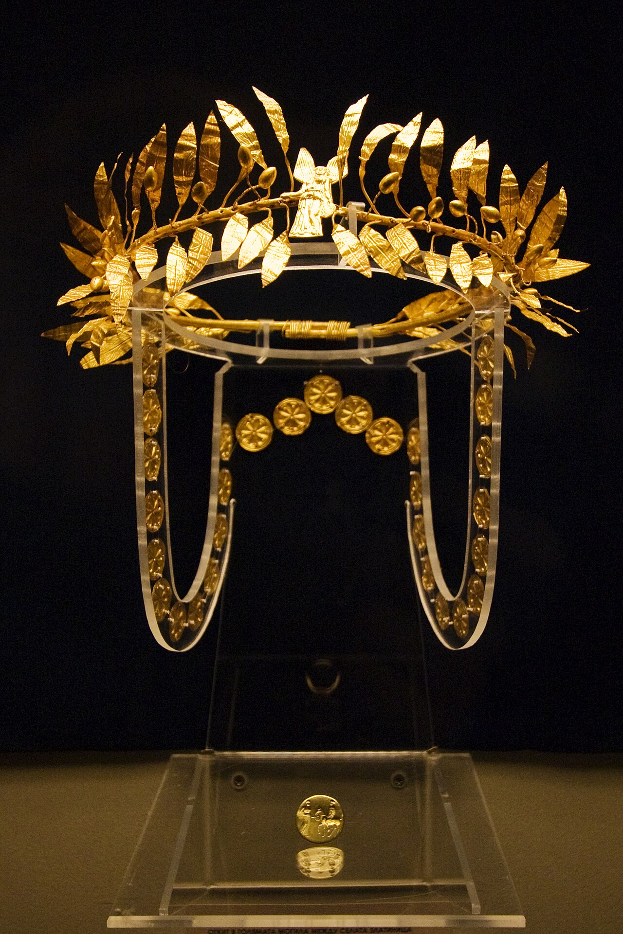 Shiny golden wreath once worn by an ancient king.