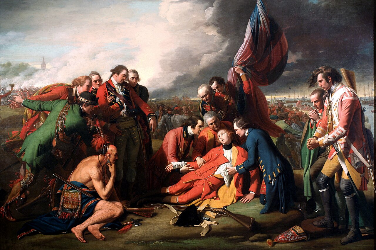 Old painting of a famous battle from early Canada.