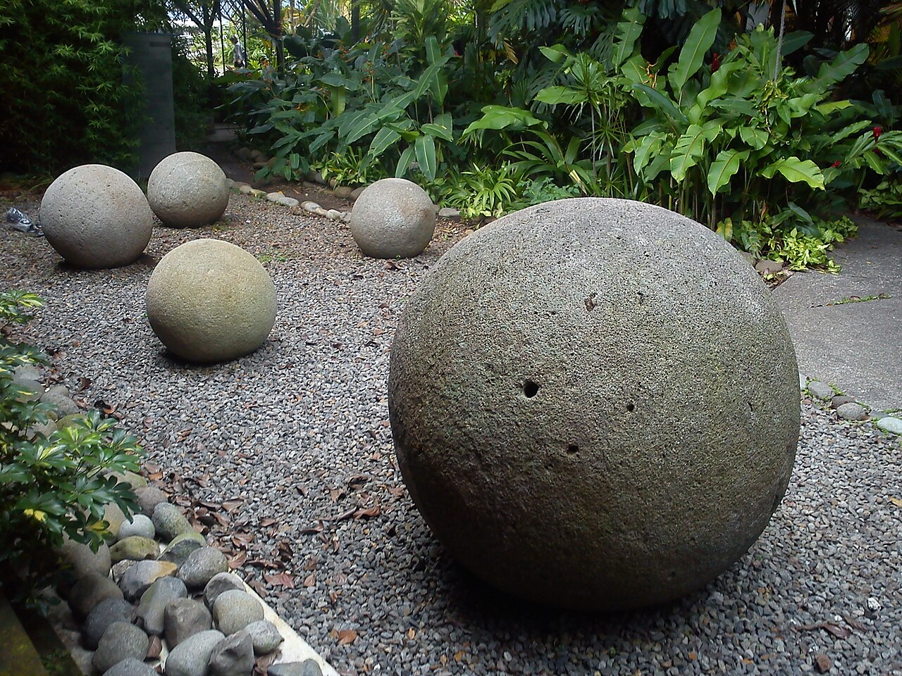 Mysterious round stone balls carved by people long ago.