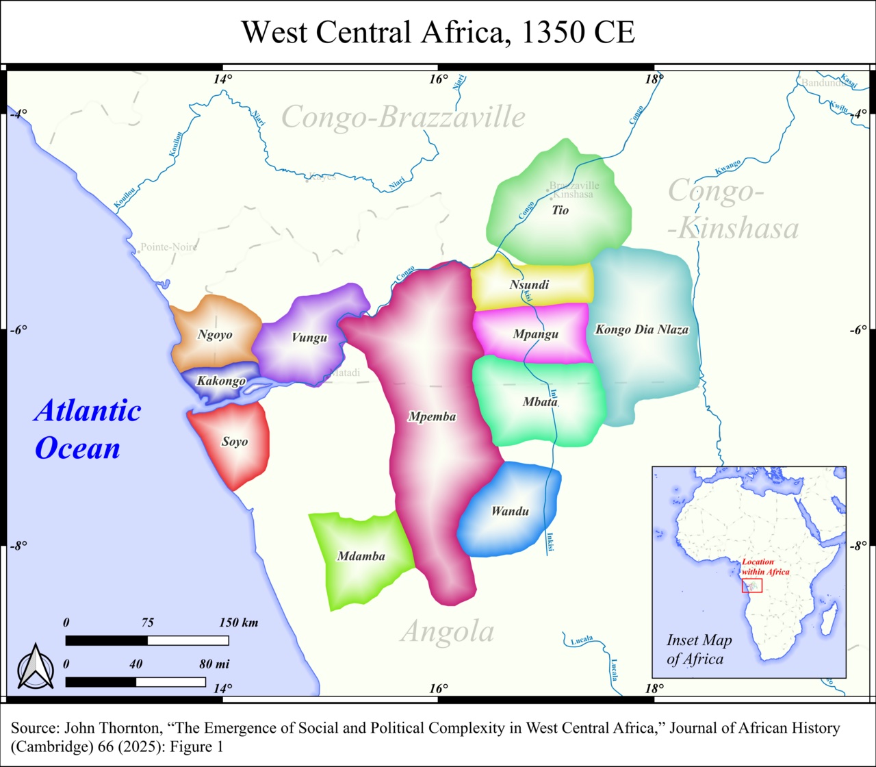 Map of West Central Africa from hundreds of years ago.