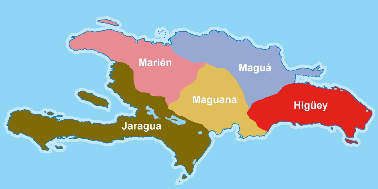 Map of the native chiefdoms on the island long ago.