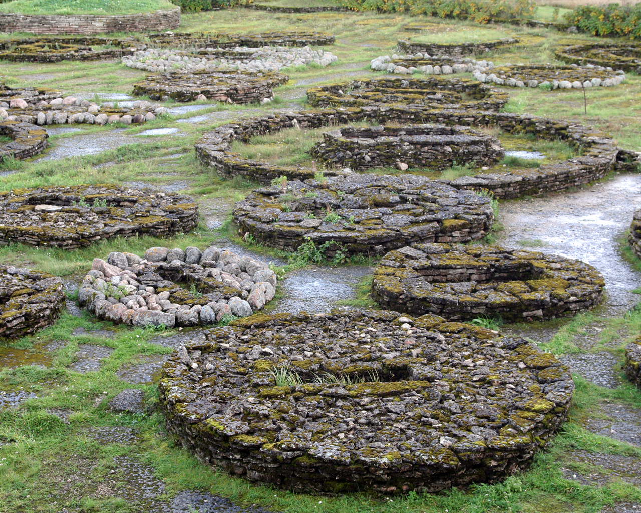 Ancient stone graves from the Bronze Age in Estonia.