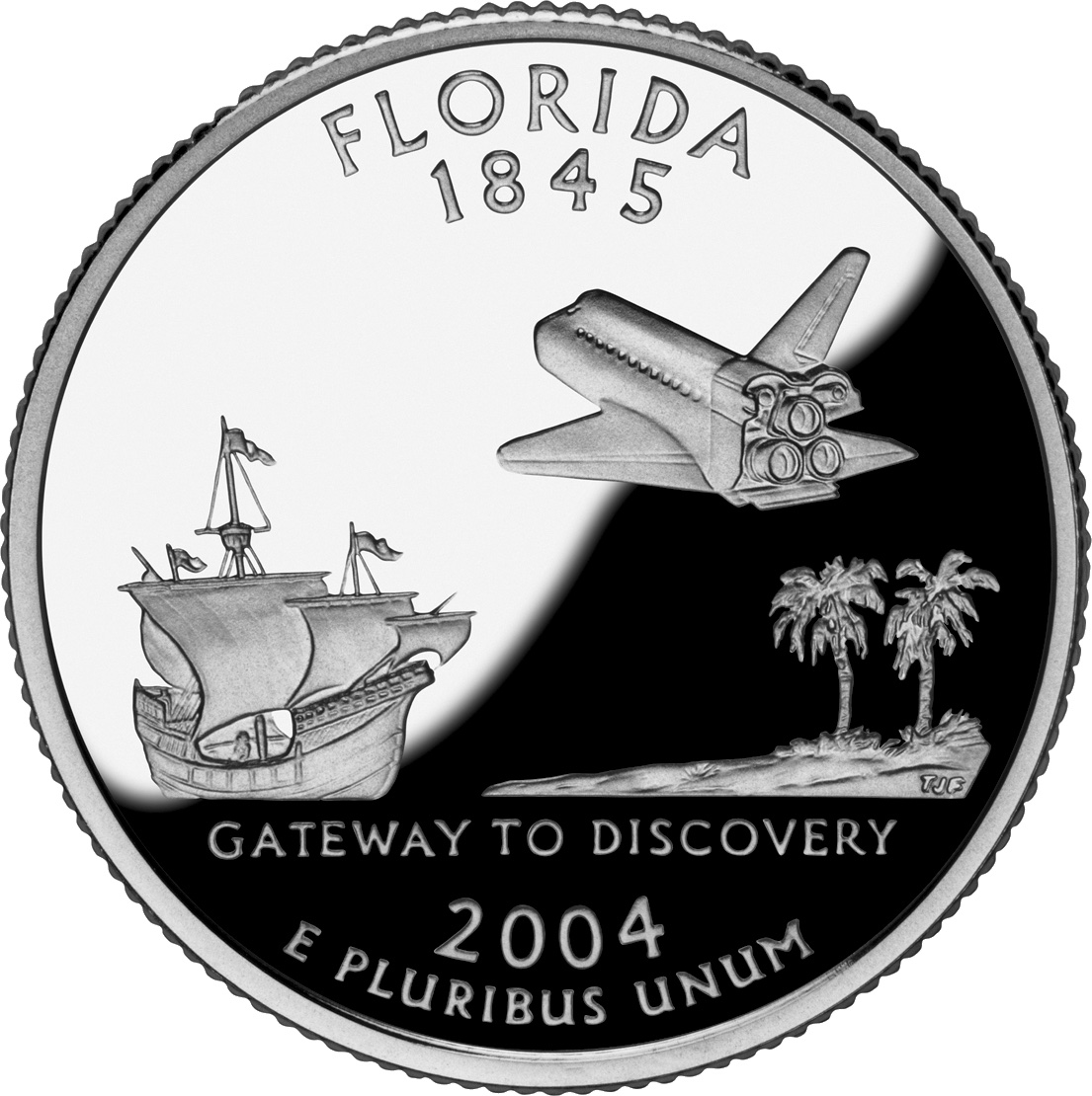 Florida state quarter coin.