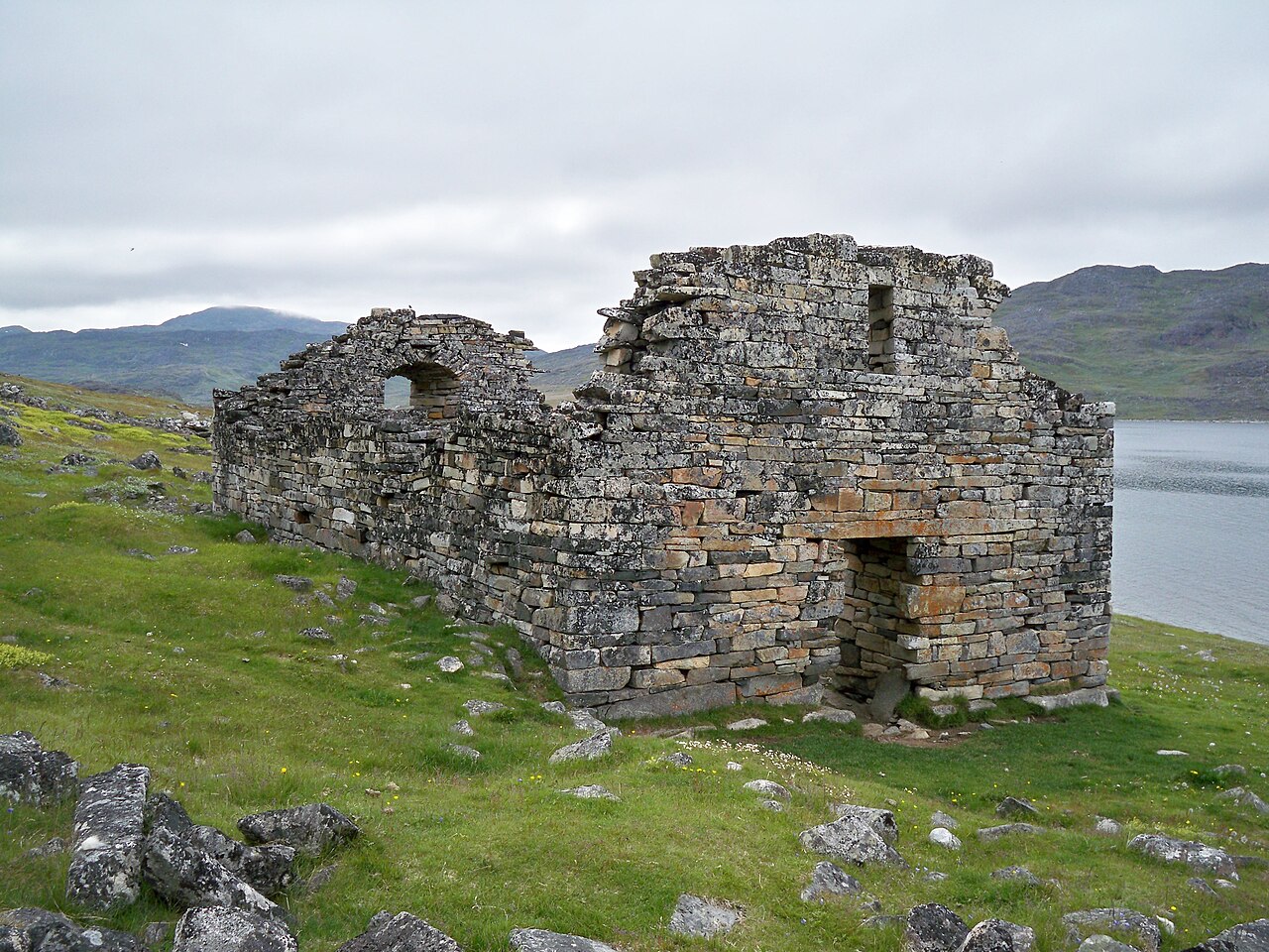 Ruins of an old Viking church in Greenland.