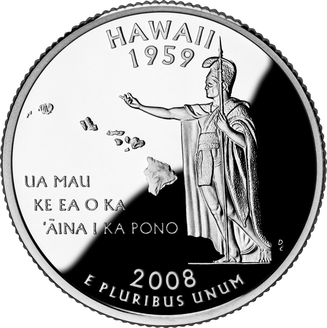 Hawaii state quarter coin.