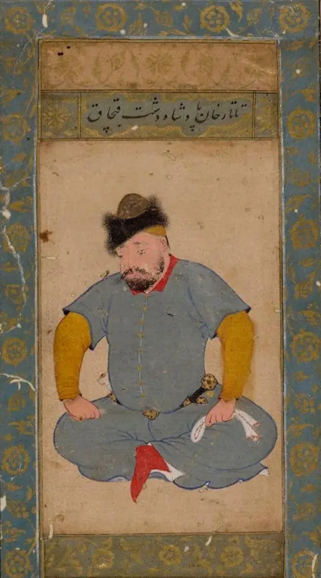 Old painting of a Kazakh king from long ago.