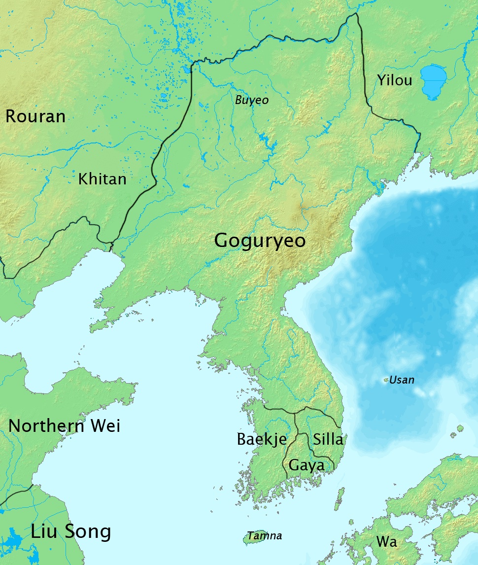 Map showing what old Korea looked like long ago.