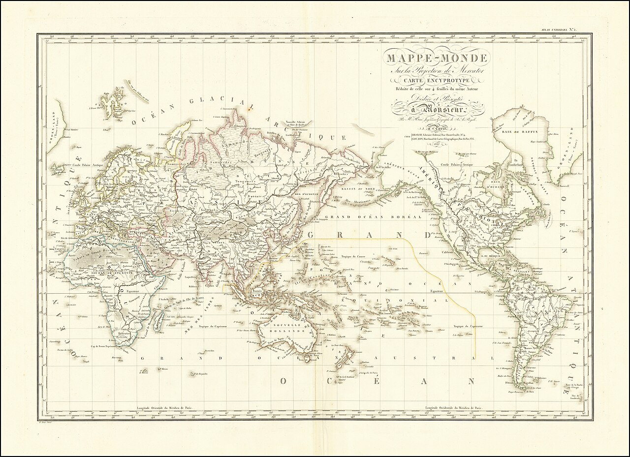 Very old map of the whole world.