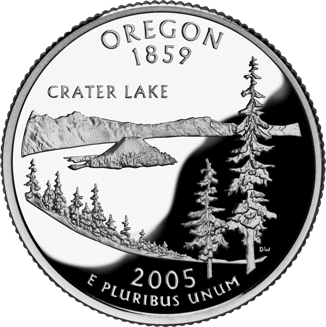 Oregon state quarter coin.