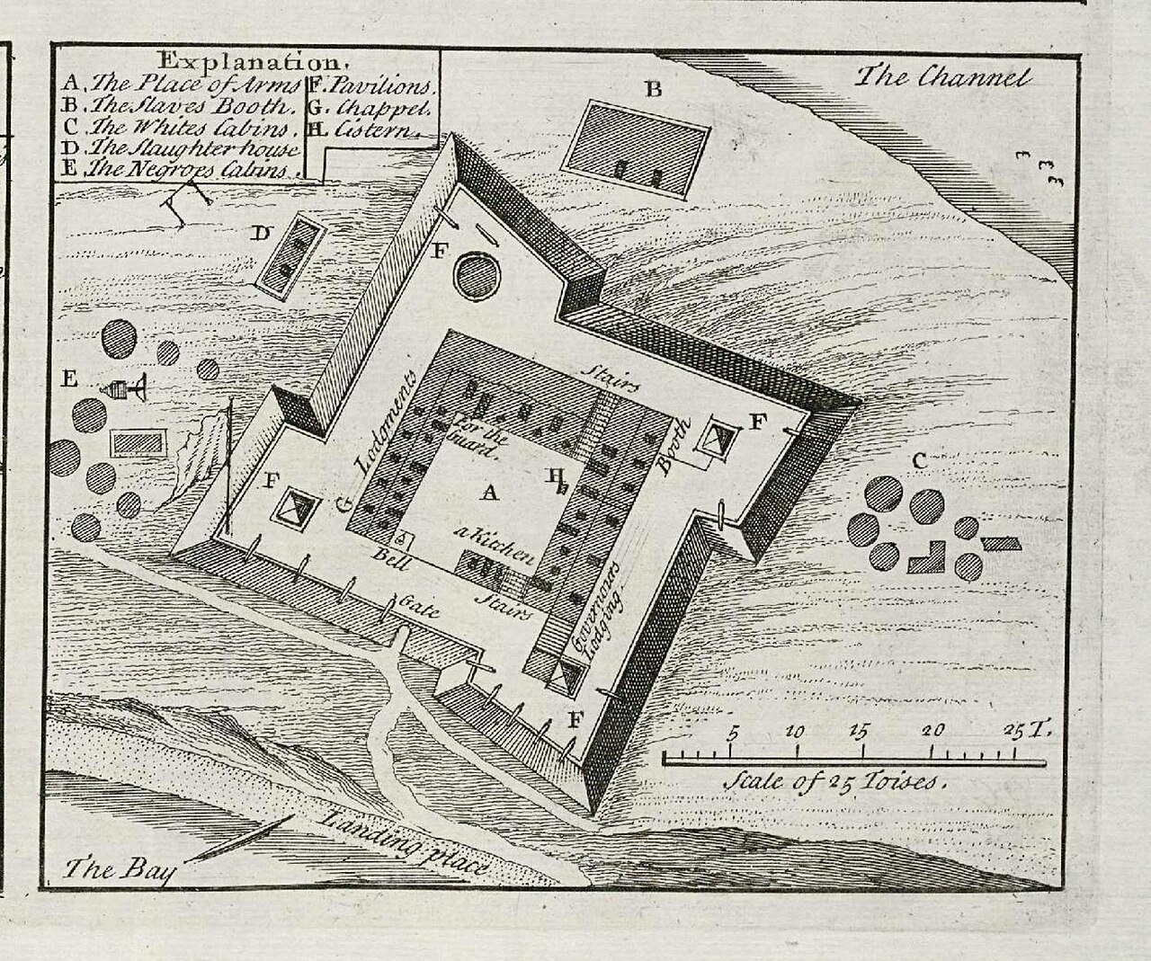 Plan of an old fort on an island near Senegal.