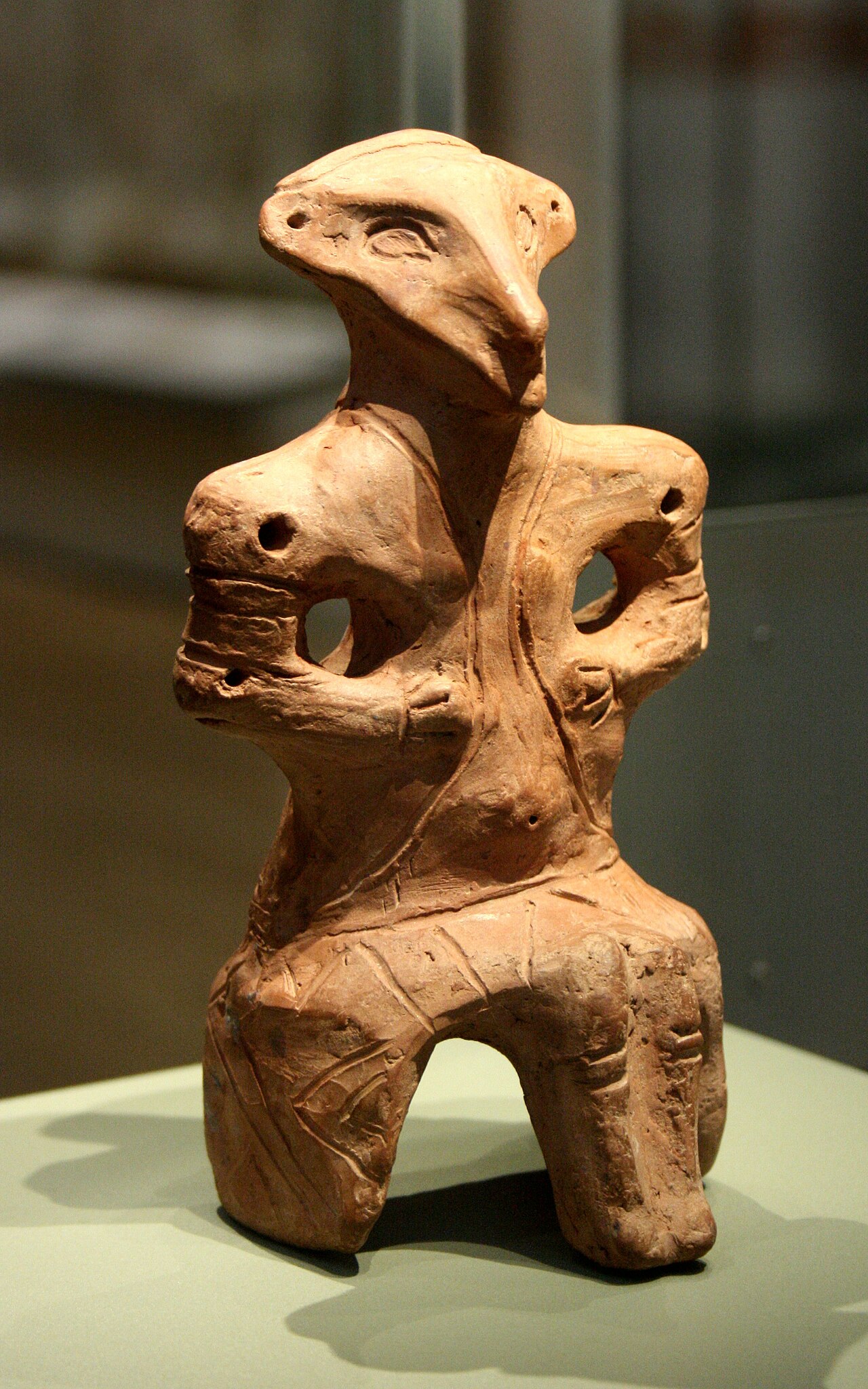 Small clay statue made by people in Serbia long ago.