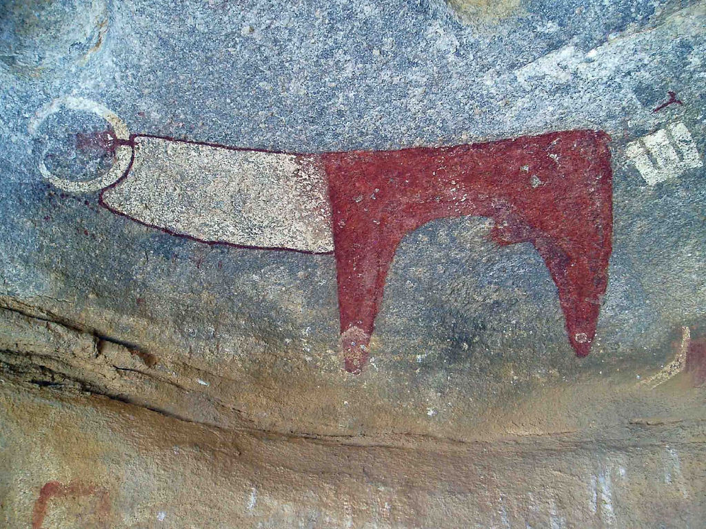 Old cave painting of a bull found in Somalia.