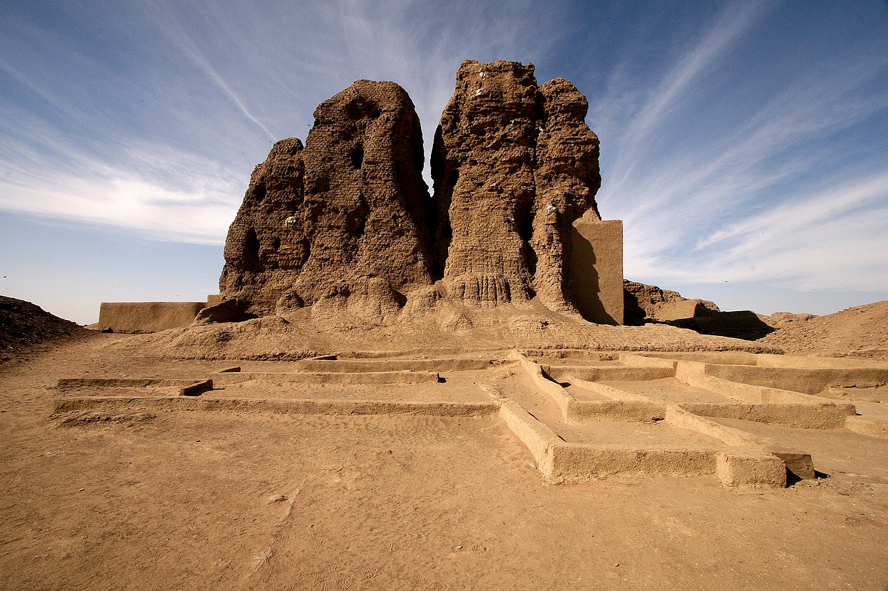 Huge mud brick temple in an old city in Sudan.