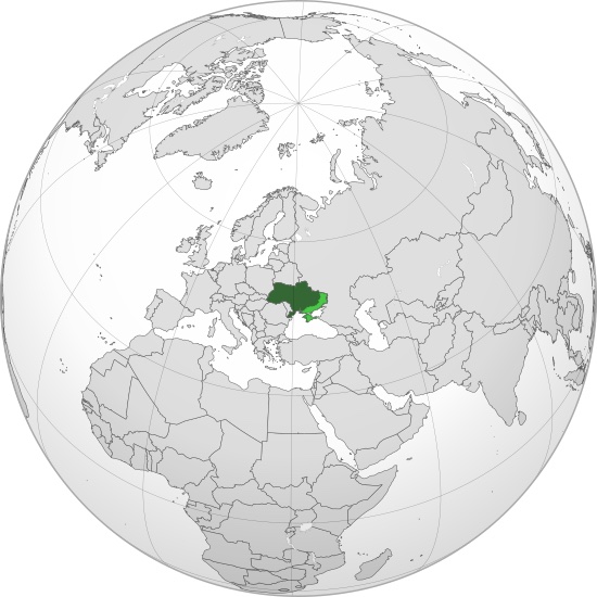 Map showing Ukraine and the lands around it.