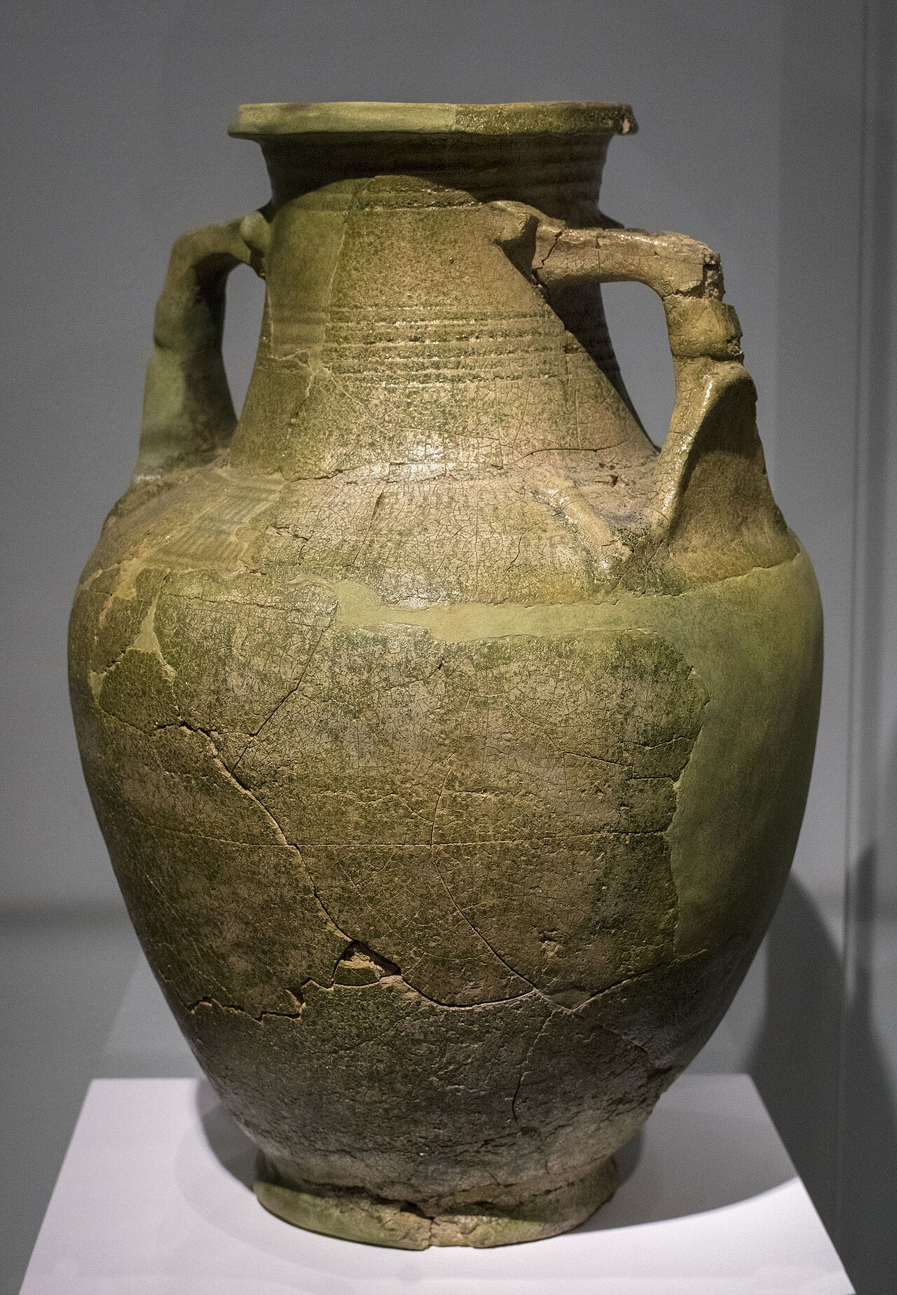 Old clay pitcher found at an ancient desert site.