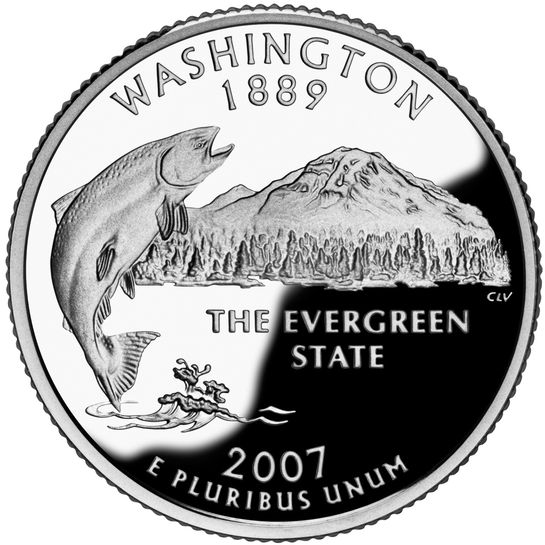 Washington state quarter coin.