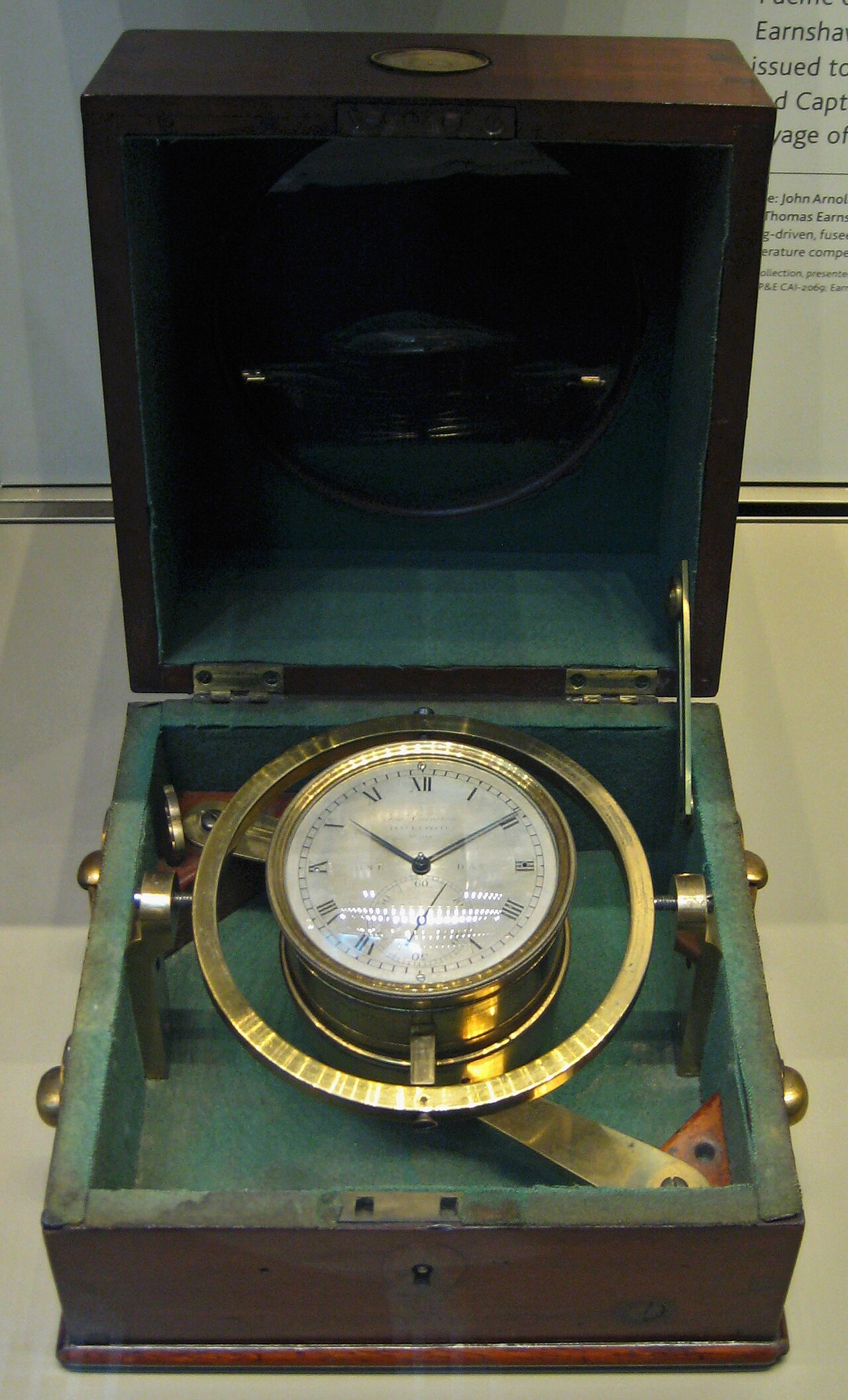 A special old clock that sailed on the ship HMS Beagle.