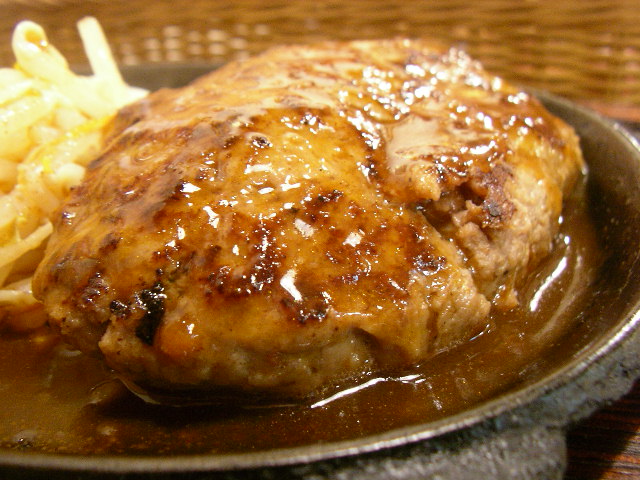 A tasty beef patty, just like the one inside a hamburger.