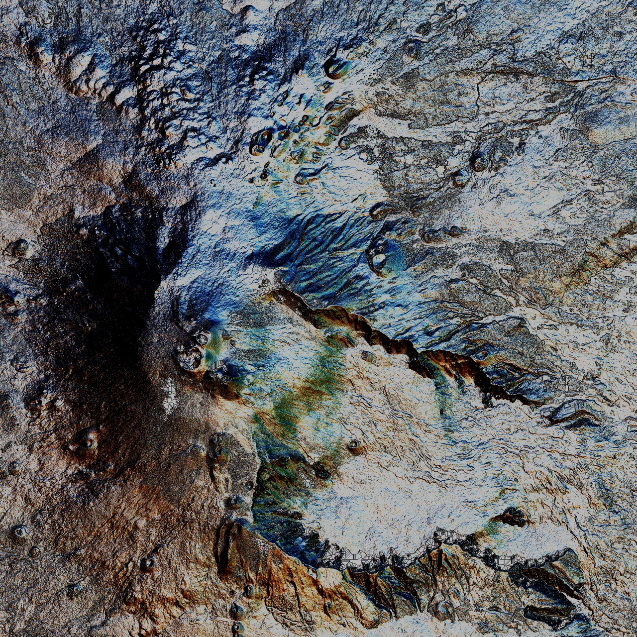 A map shows the bumpy shape of Mount Etna volcano.
