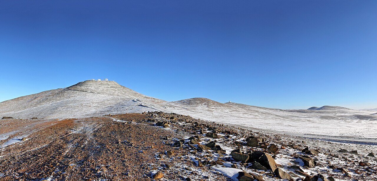 A rare dusting of snow covers the dry Atacama Desert.