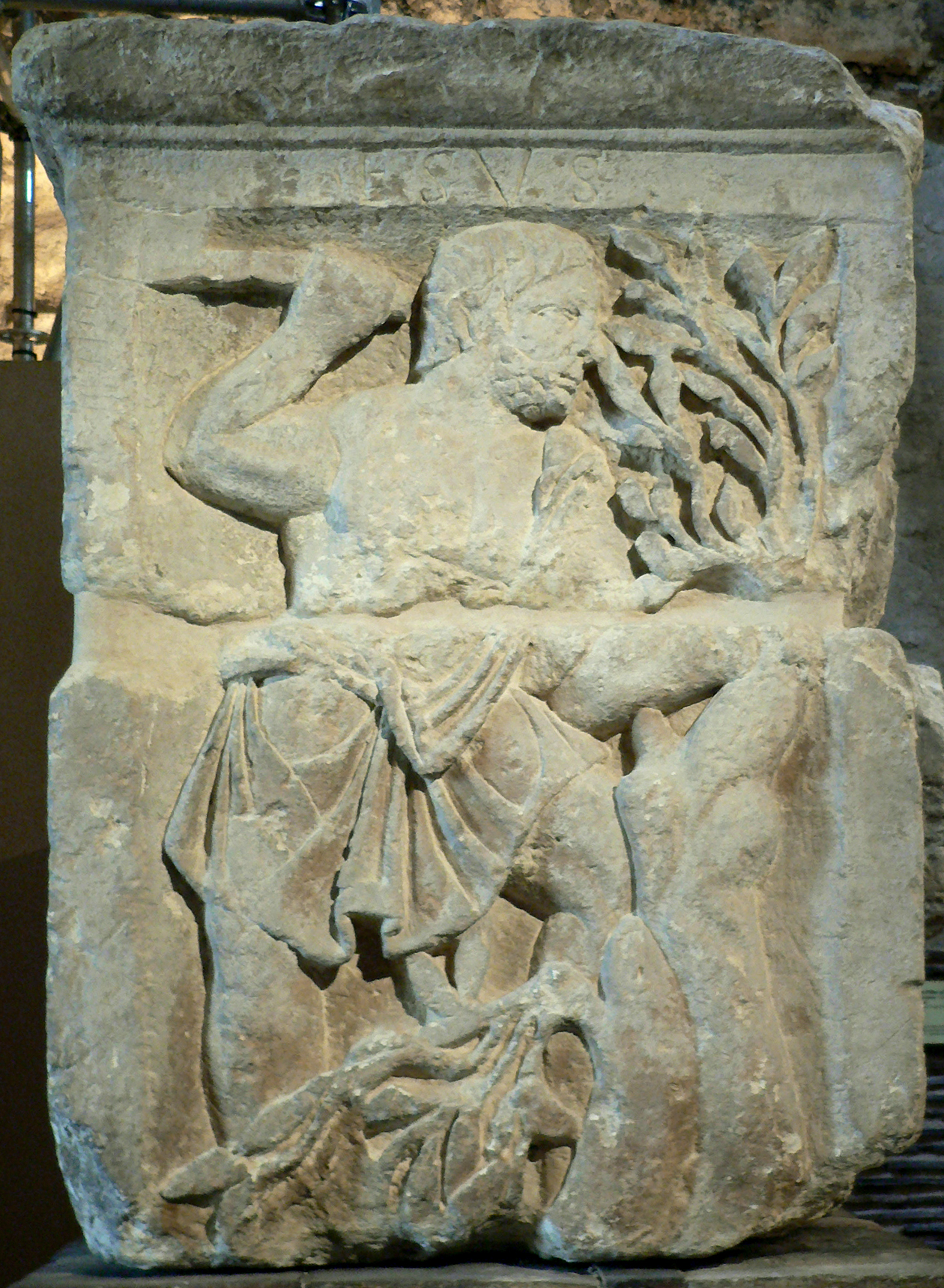 An old stone carving from the days of the early Thames.