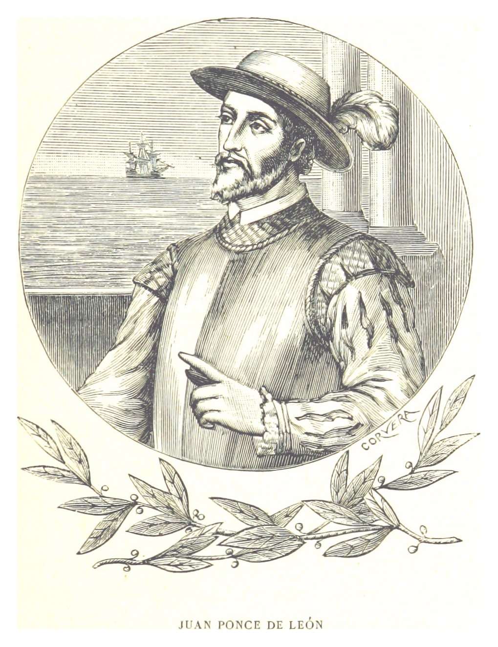 A portrait of an early explorer who sailed to new lands.
