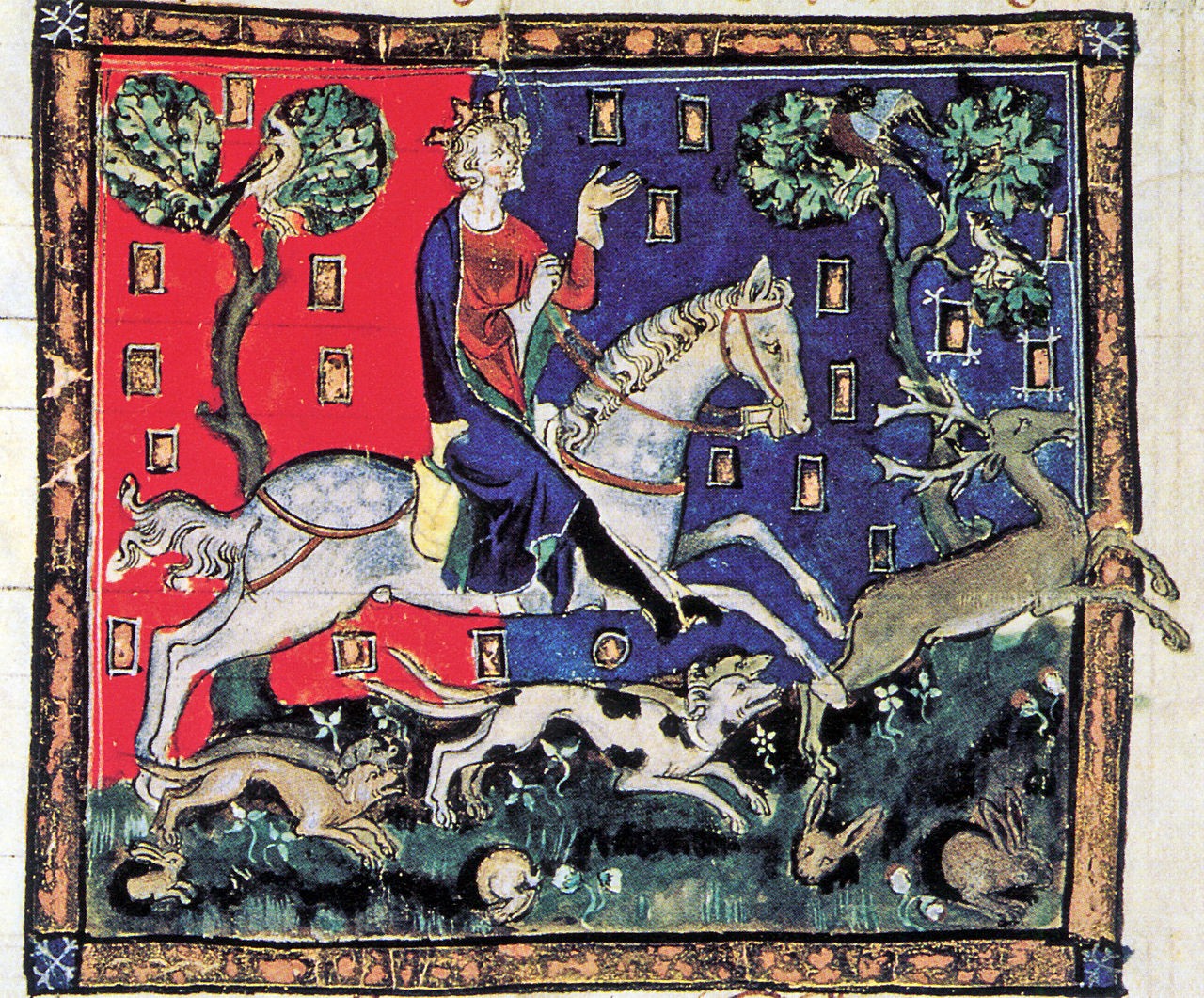 A colorful old book picture of King John of England.