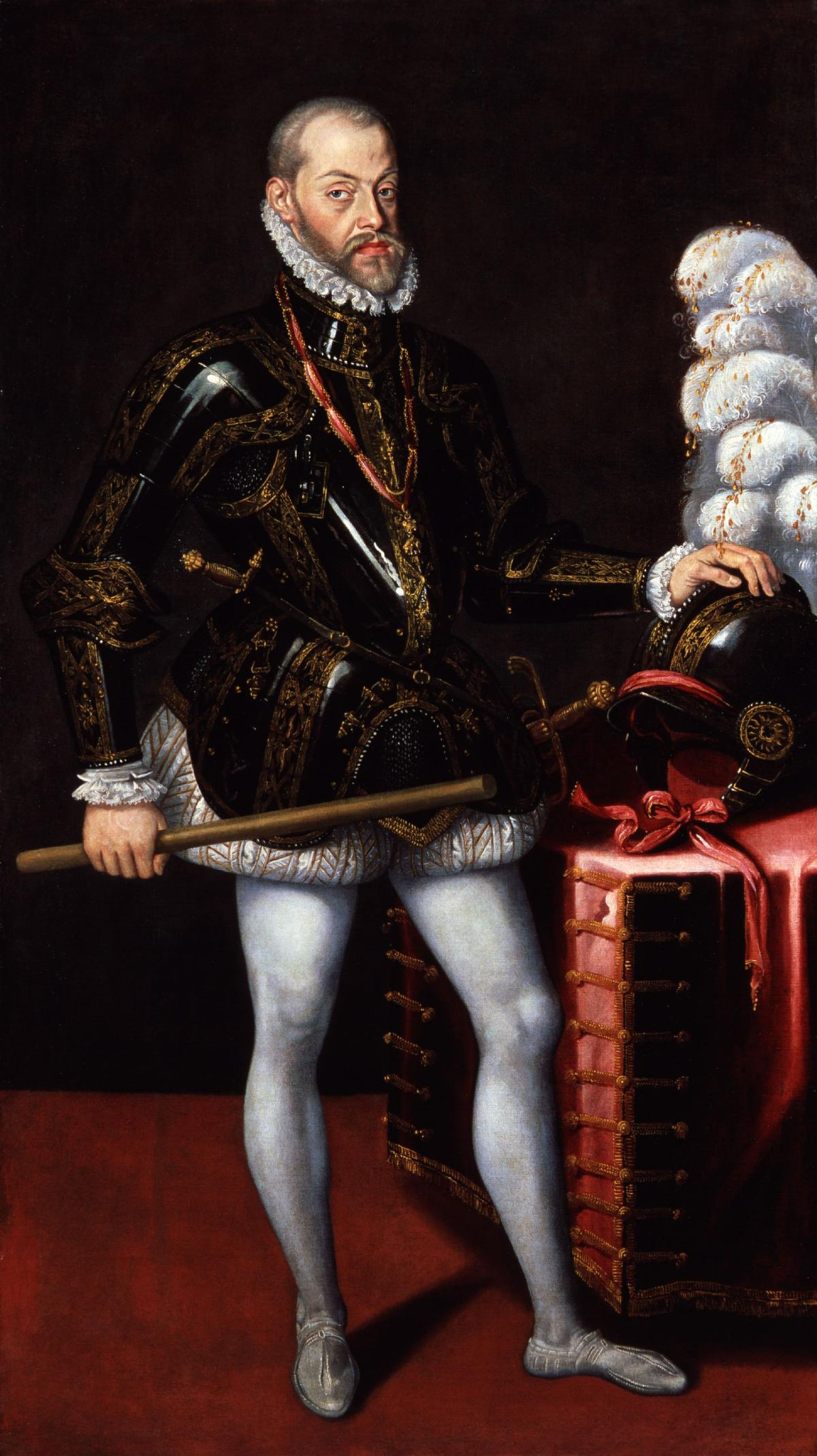 A portrait of the Spanish king who sent the great Armada.