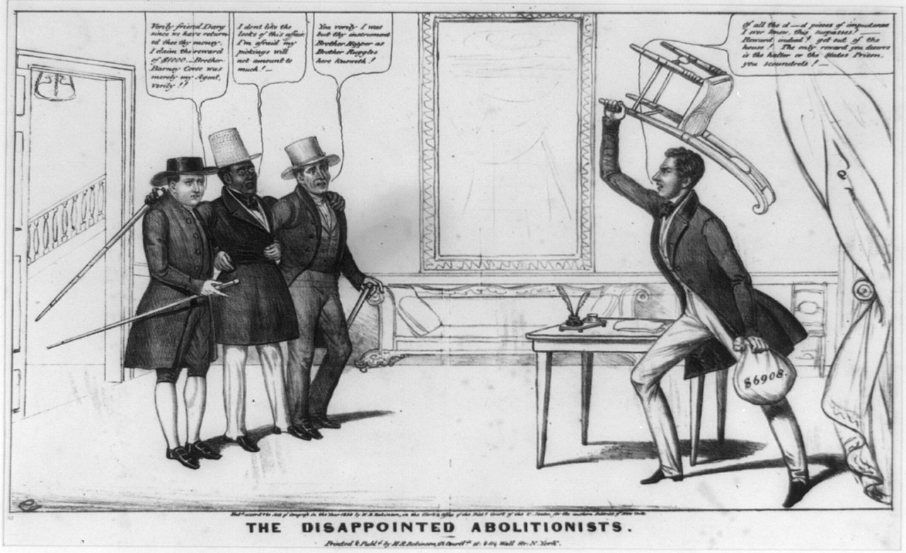 An old print about people who worked to end slavery.