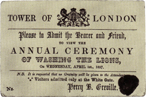An old ticket from a funny April Fools' prank long ago.