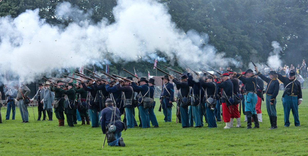 An old cannon that used gunpowder to shoot.