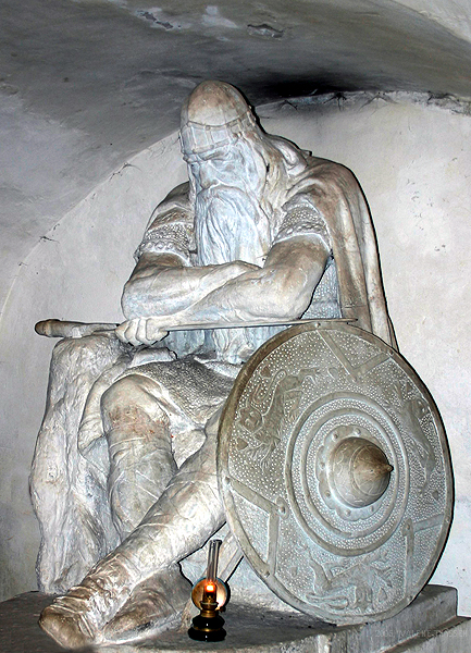 A sleeping hero from an old Danish legend.