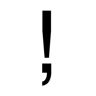 A fun mark that mixes an exclamation point with a comma.