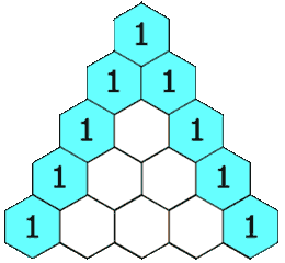 Watch each number appear by adding the two numbers right above it.