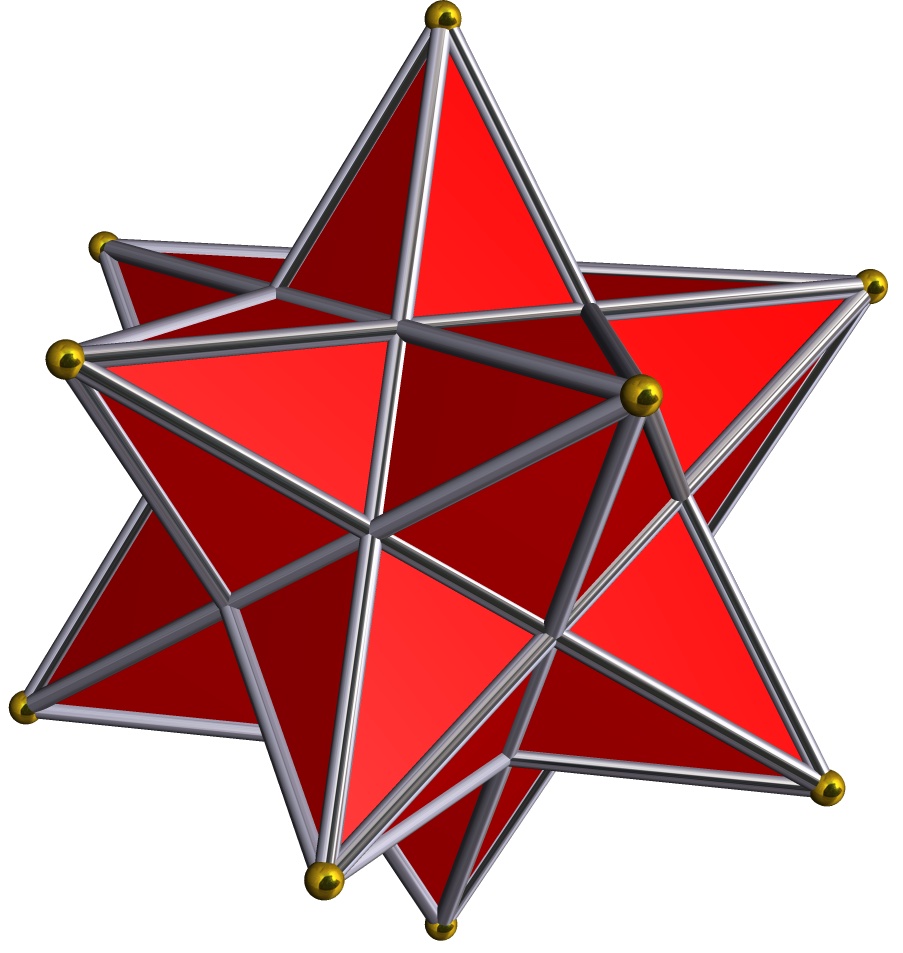 A pointy star-shaped solid made from twelve flat pieces.