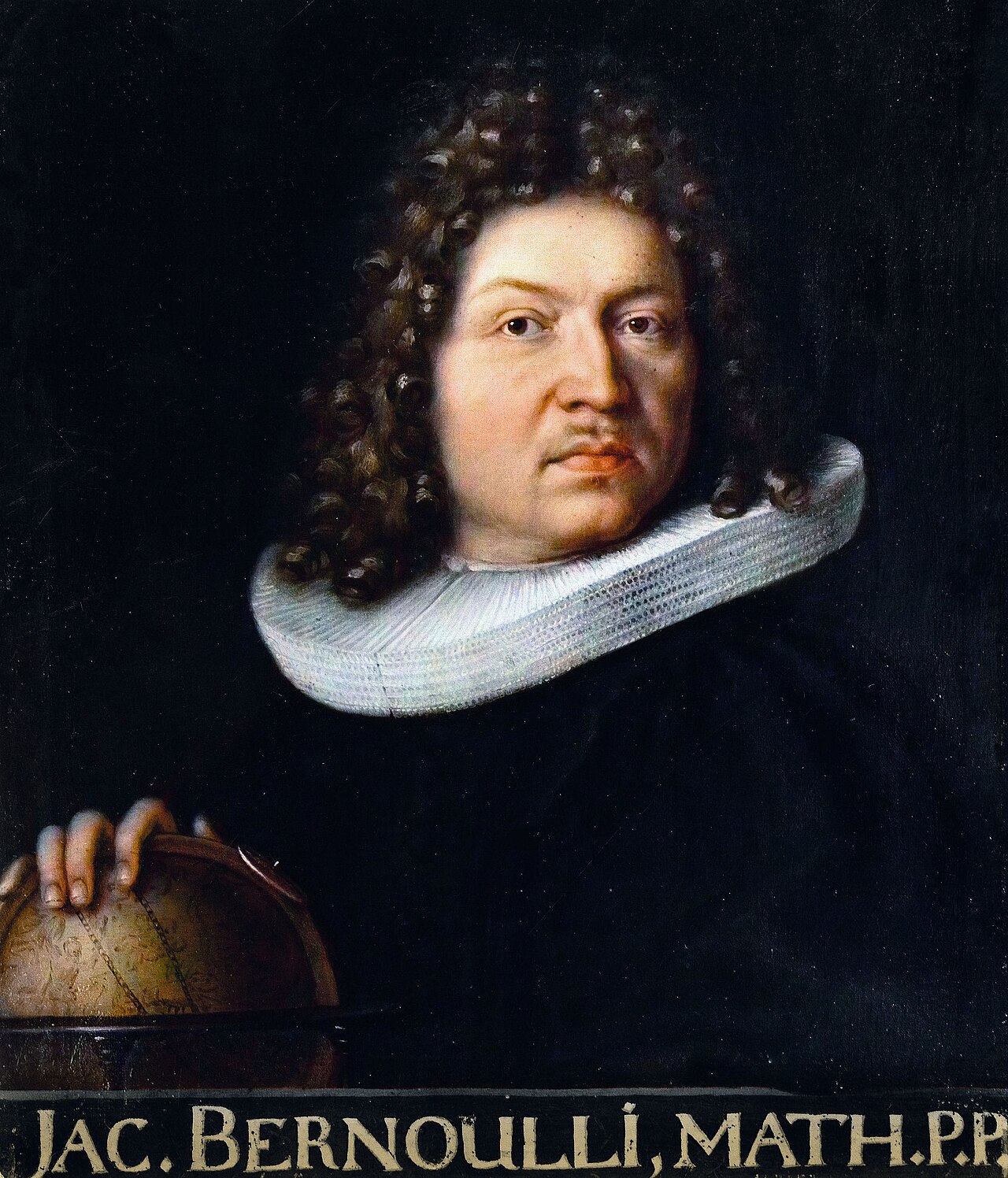 A painting of Jacob Bernoulli, a math helper who studied numbers.