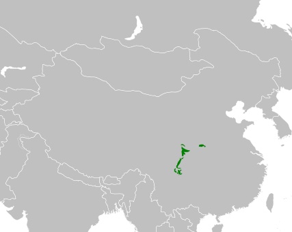 A map showing where giant pandas live in China.