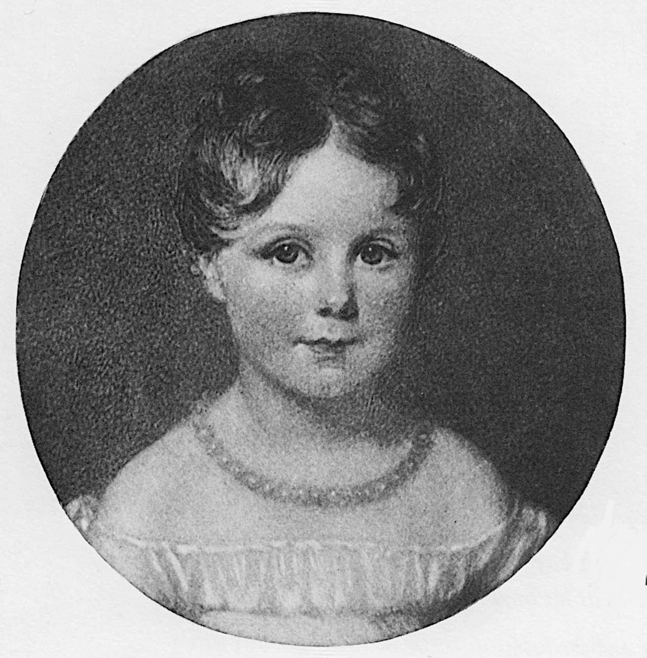 A tiny portrait of Ada Lovelace when she was four years old.