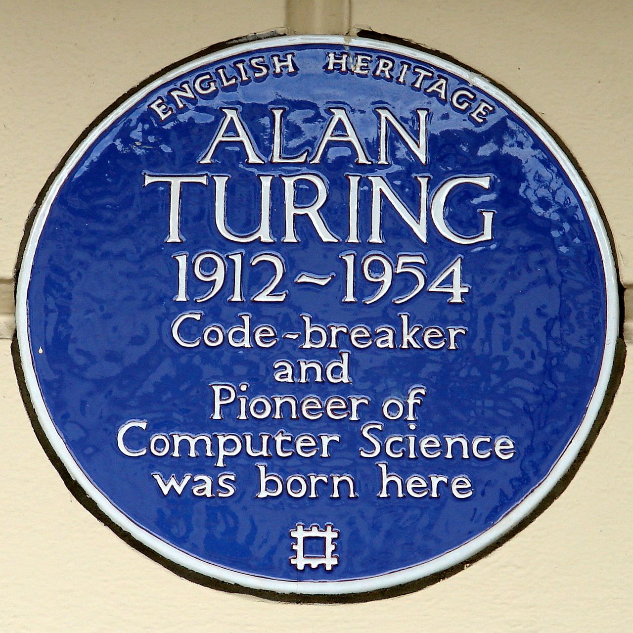 A blue plaque in London marks where Alan Turing was born.