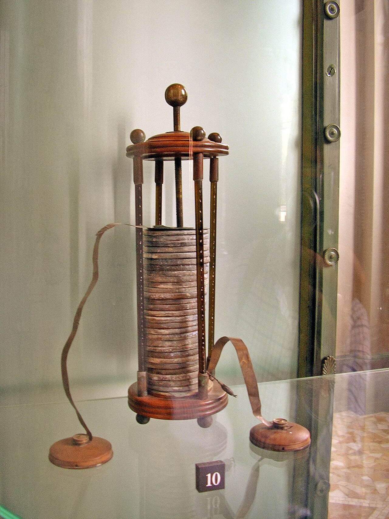 An early electric battery invented by Alessandro Volta.
