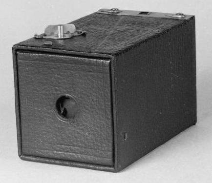 An old Kodak Brownie box camera, like the ones early photographers used.