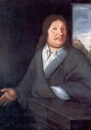 A painted portrait of Johann Sebastian Bach's father.