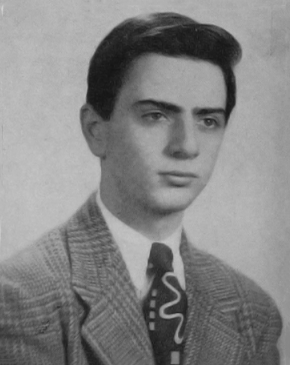 A young Carl Sagan in his high school yearbook photo.