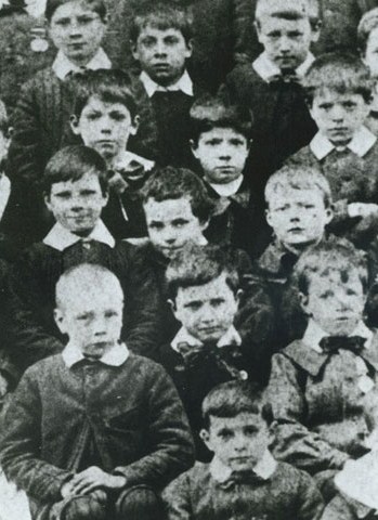 Charlie Chaplin as a seven-year-old boy at his London school.