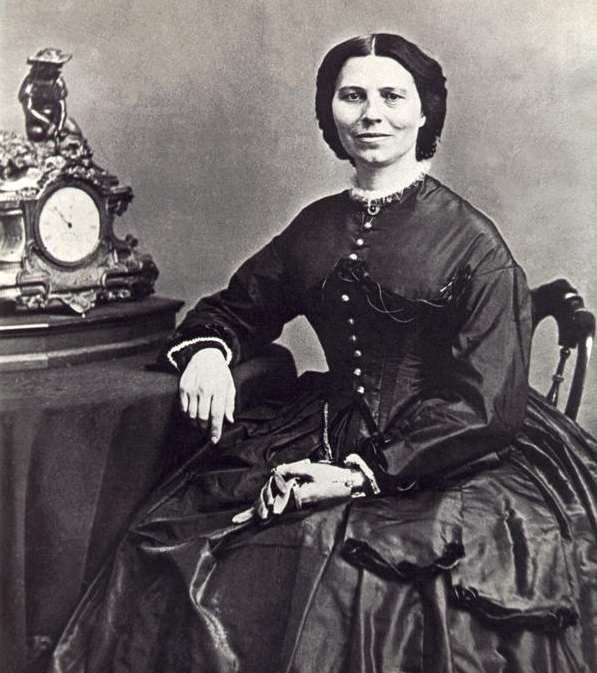 The most famous photograph of Red Cross founder Clara Barton.