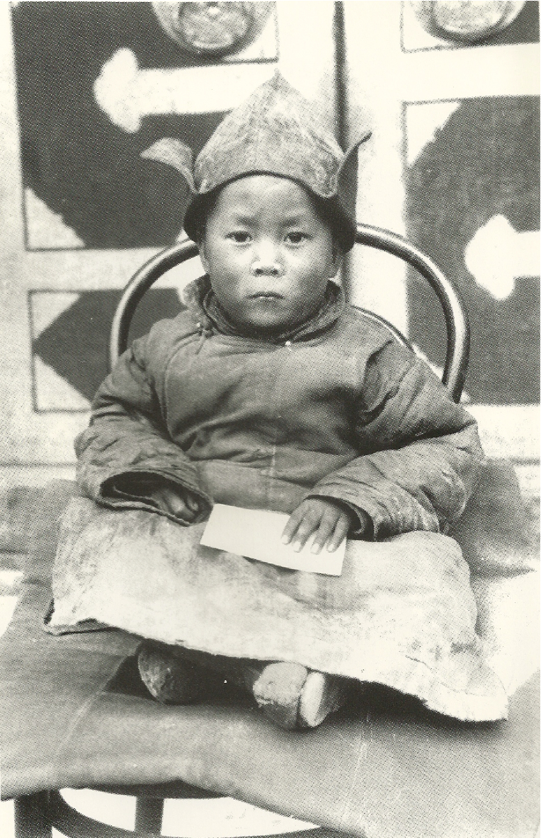 The Dalai Lama as a young child in Tibet in the 1940s.