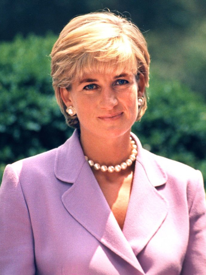 Princess Diana giving a speech at a Red Cross event.