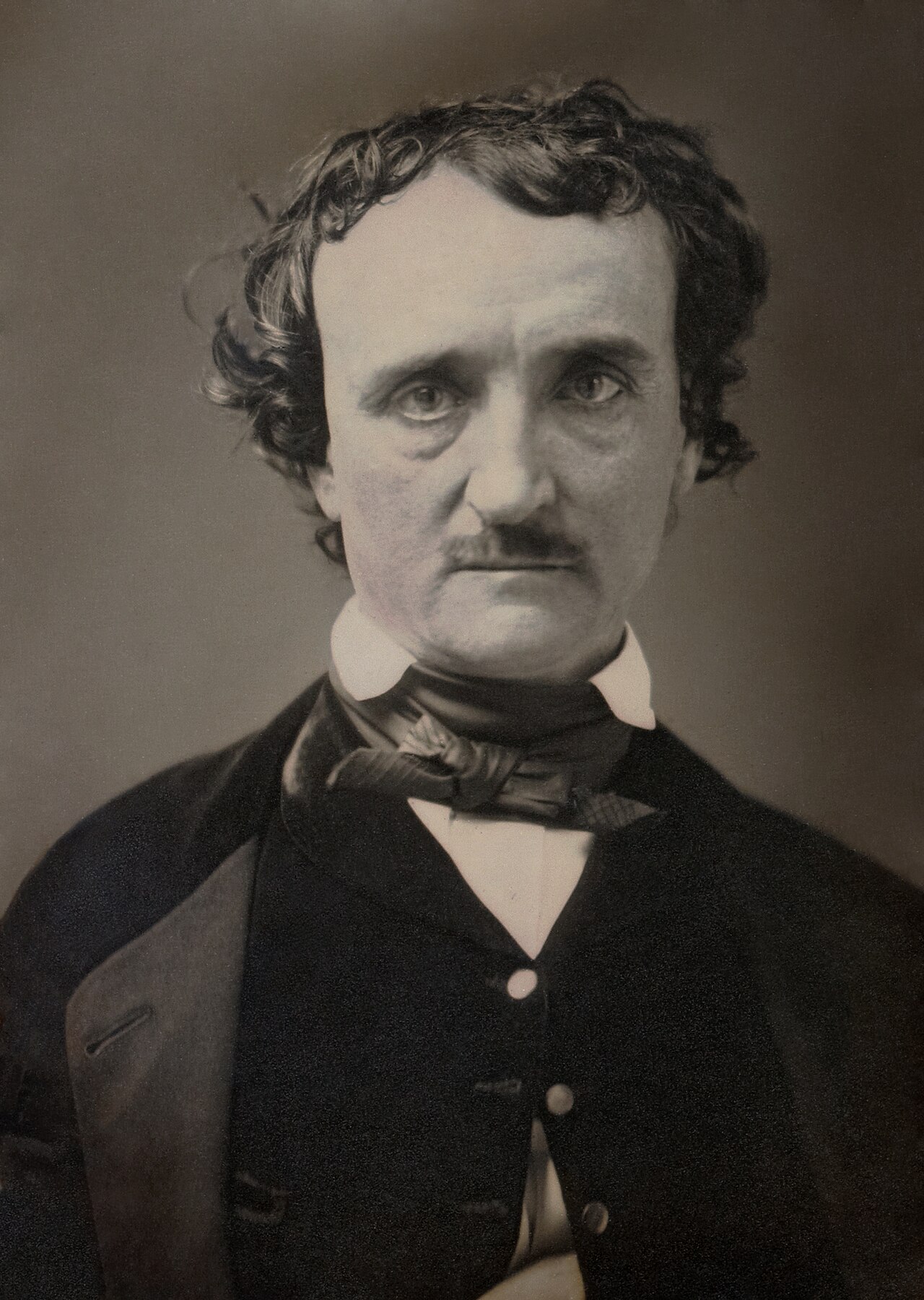 An old photograph of the writer Edgar Allan Poe from 1849.