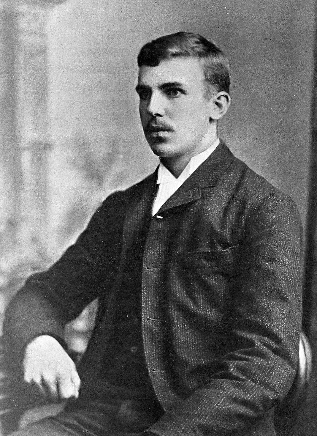 A photograph of Ernest Rutherford at age twenty-one.