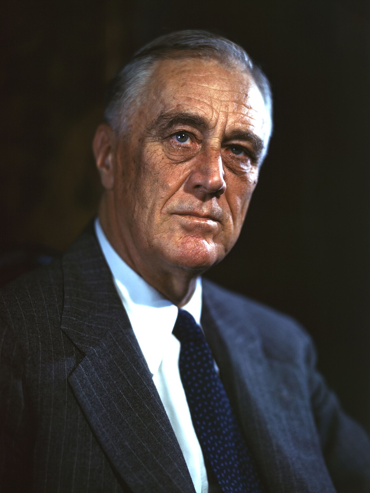 A color photograph of Franklin Roosevelt from 1944.